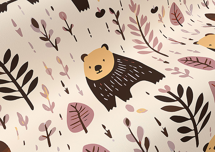 Bear Necessities, Rosewood - Twist&Fit Roller Blind - Image 4